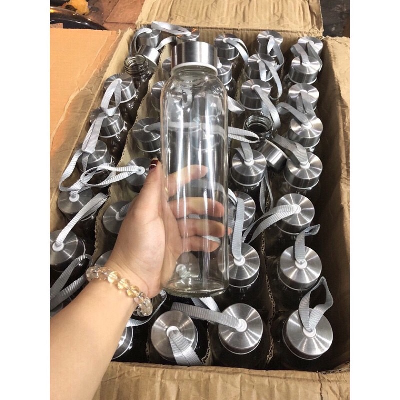 [HCM]Bình Thủy Tinh Trong Suốt 350ml