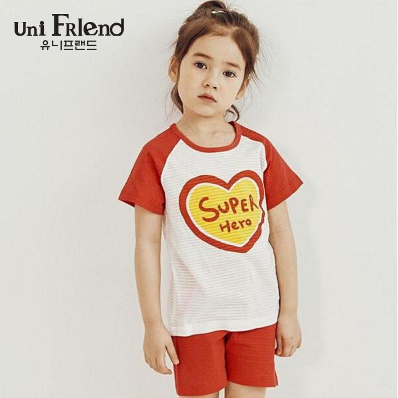 Nơi bán Đồ bộ mặc nhà bé gái Unifriend thun ngắn họa tiết super U9SSTS13