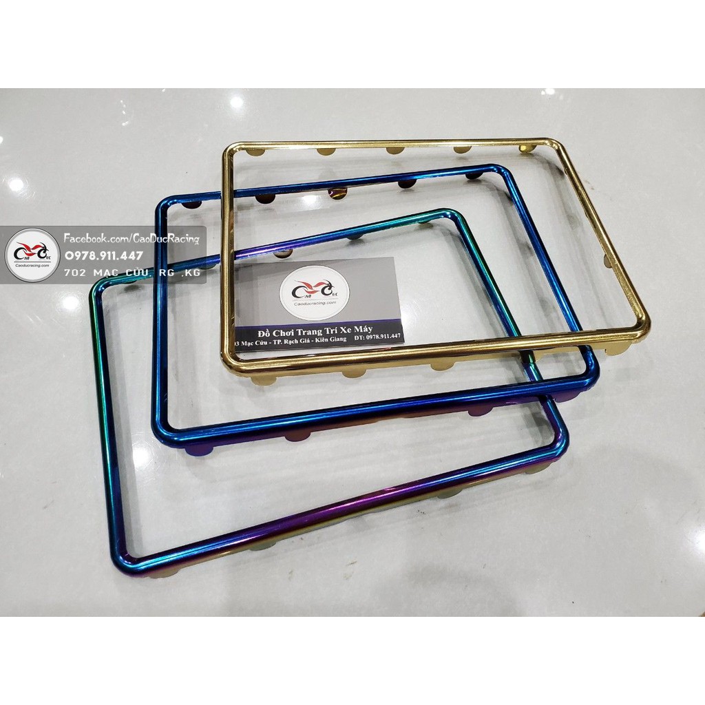 Viền biển số titan 7 màu vàng