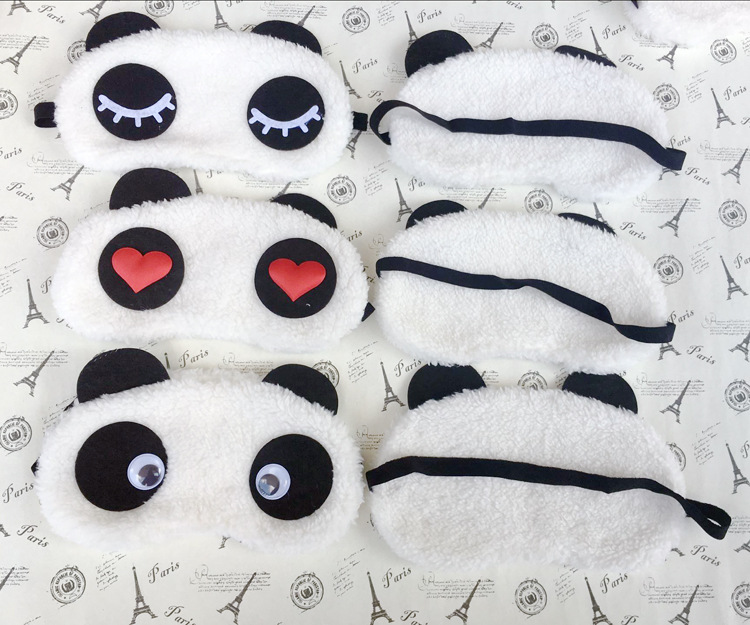 Tấm Bịt Mắt Khi Ngủ Bằng Lông Hình Gấu Trúc Siêu YÊu