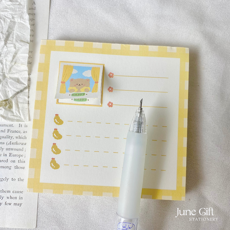 Dao cắt sticker washi, rọc giấy dạng bút bi bấm hình gấu
