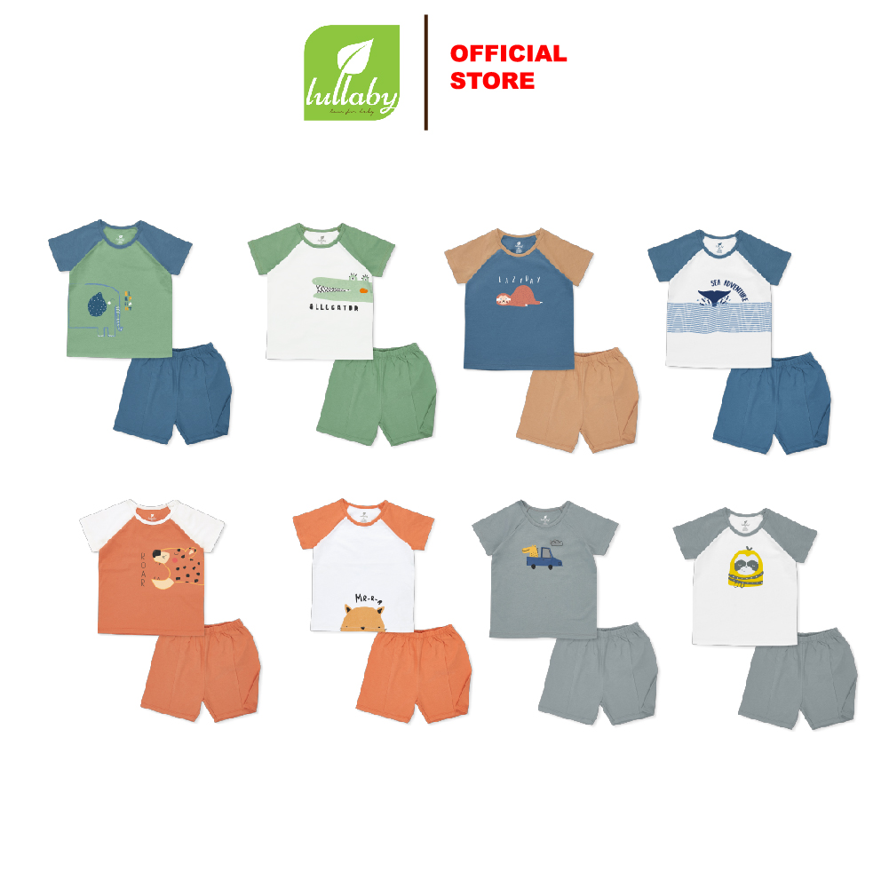 LULLABY - NH135V - Bộ bé trai cộc tay raglan