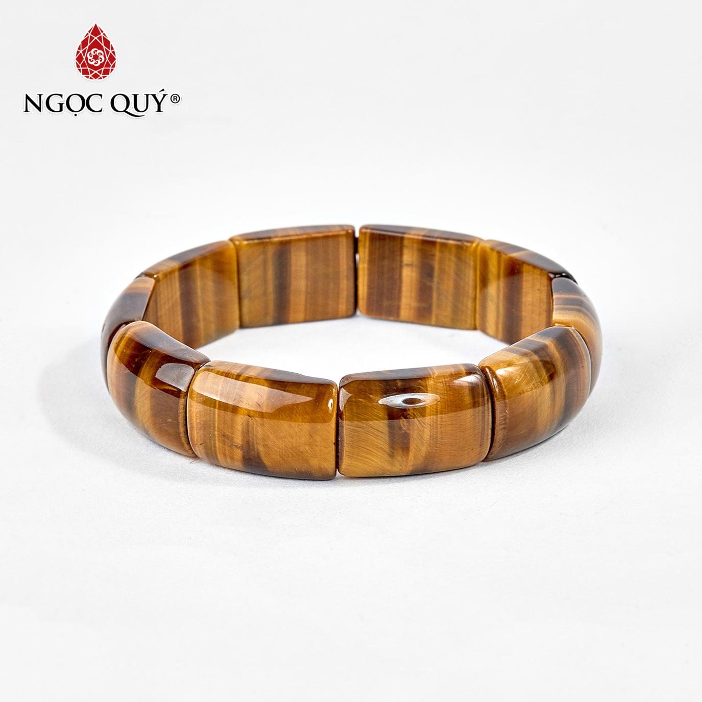 [HCM]Vòng Tay Bản Đá Thạch Anh Mắt Hổ Vàng Nâu Mệnh Thổ Kim 19x15mm (màu vàng nâu) - Ngọc Quý Gemstones