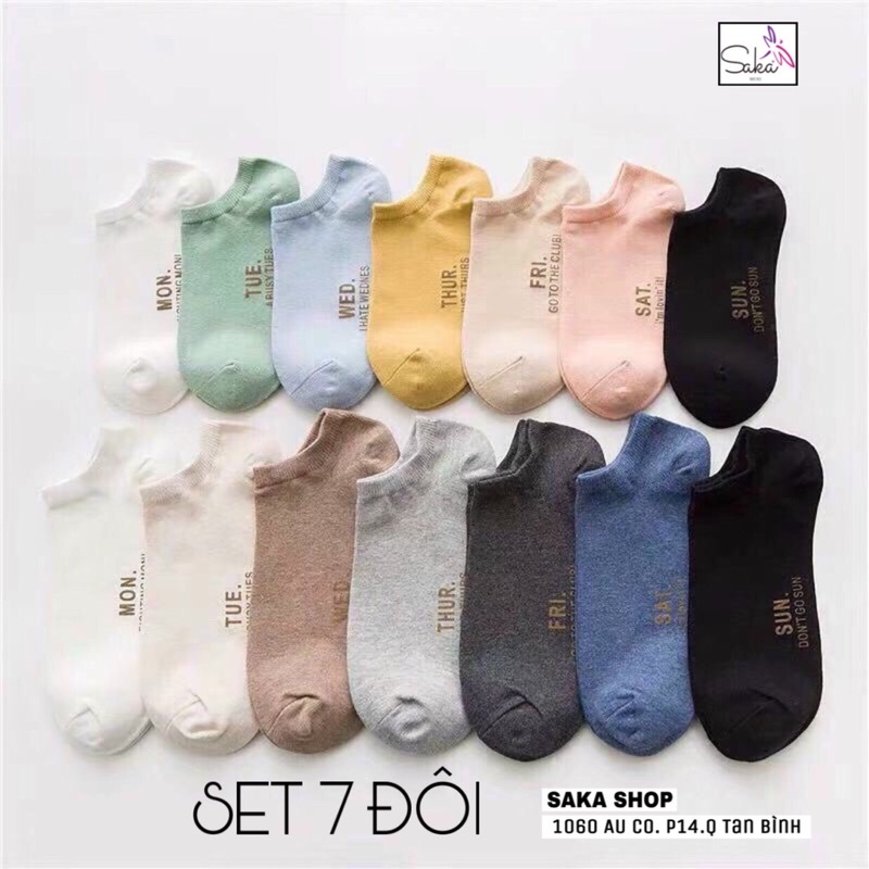 Set vớ 7 đôi 7 ngày , tất 7 ngày