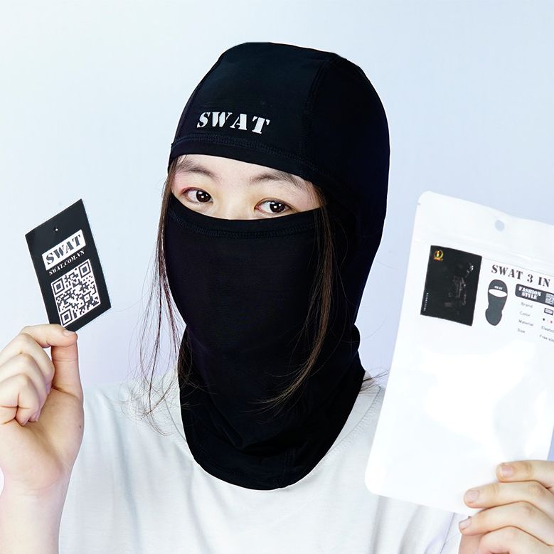 Khăn trùm đầu ninja SWAT cao cấp đen (phản quang)