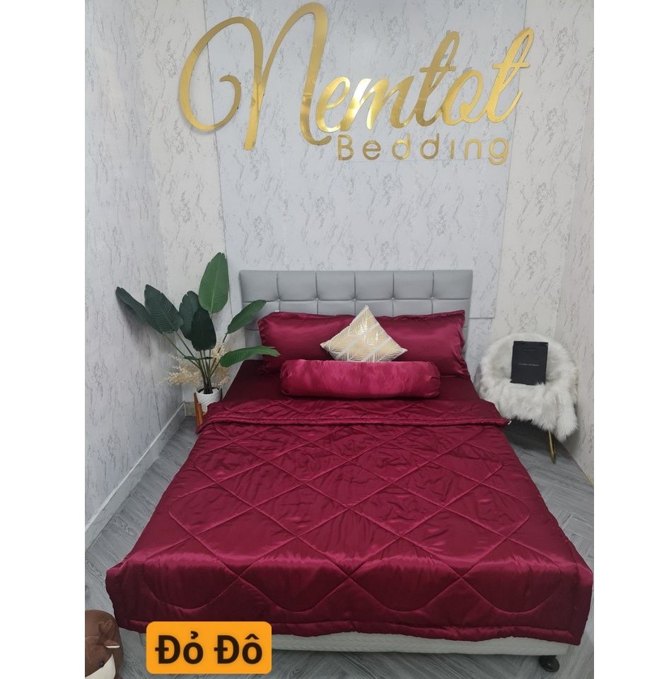 ☀️XÃ HÀNG☀️ Mền lẻ phi lụa size lớn 2m2x2m, Chăn chần bông cho mùa hè, vải phi lụa Thái Tuấn mát mịn, microfiber loại 1 - Nemtot Bedding