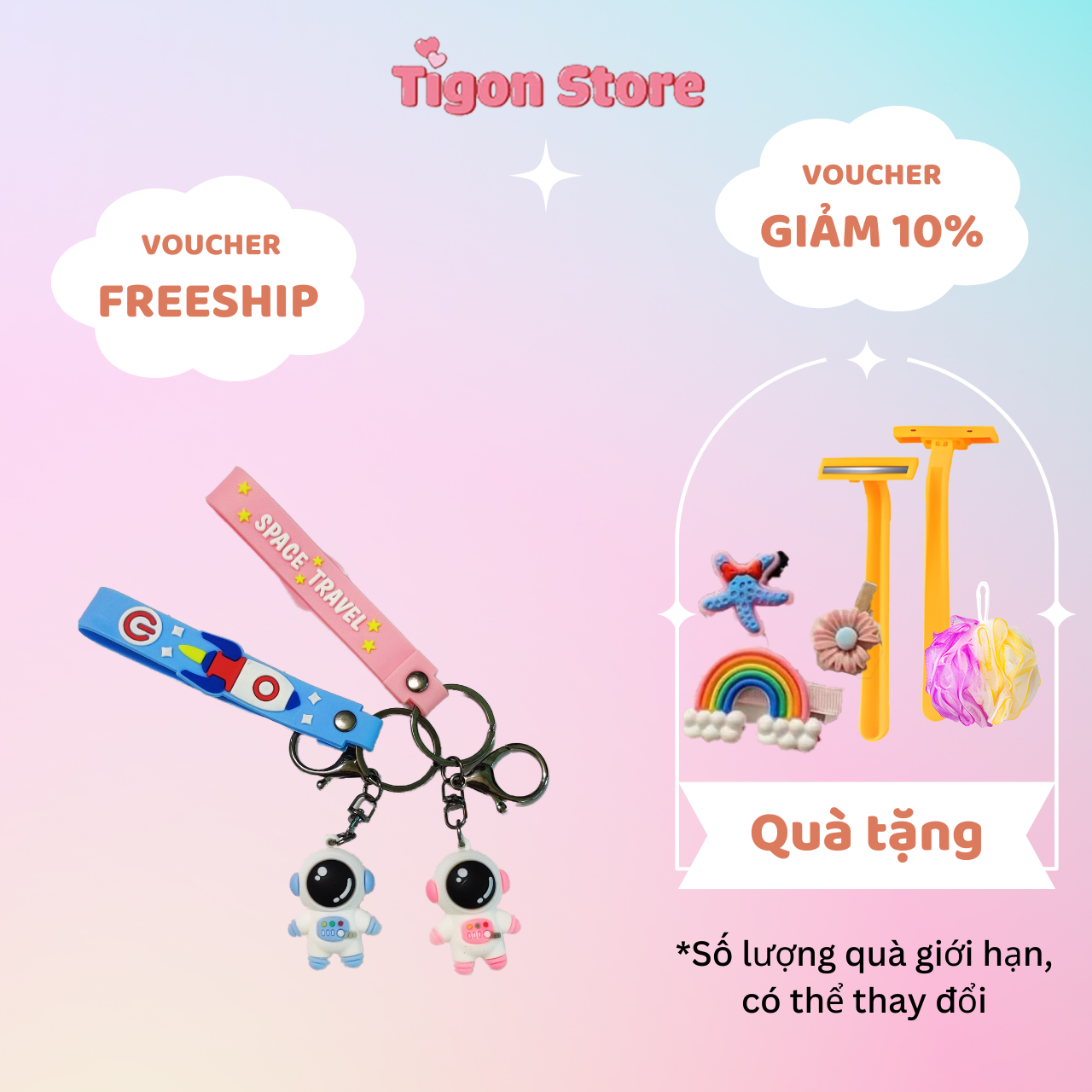 Móc Khoá Hoạt Hình Phi Hành Gia Hottrend - tigon store