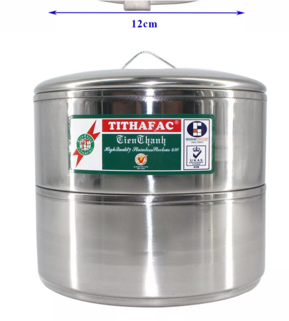 Cà men inox 2 ngăn tithafac- cà mèn 12*3