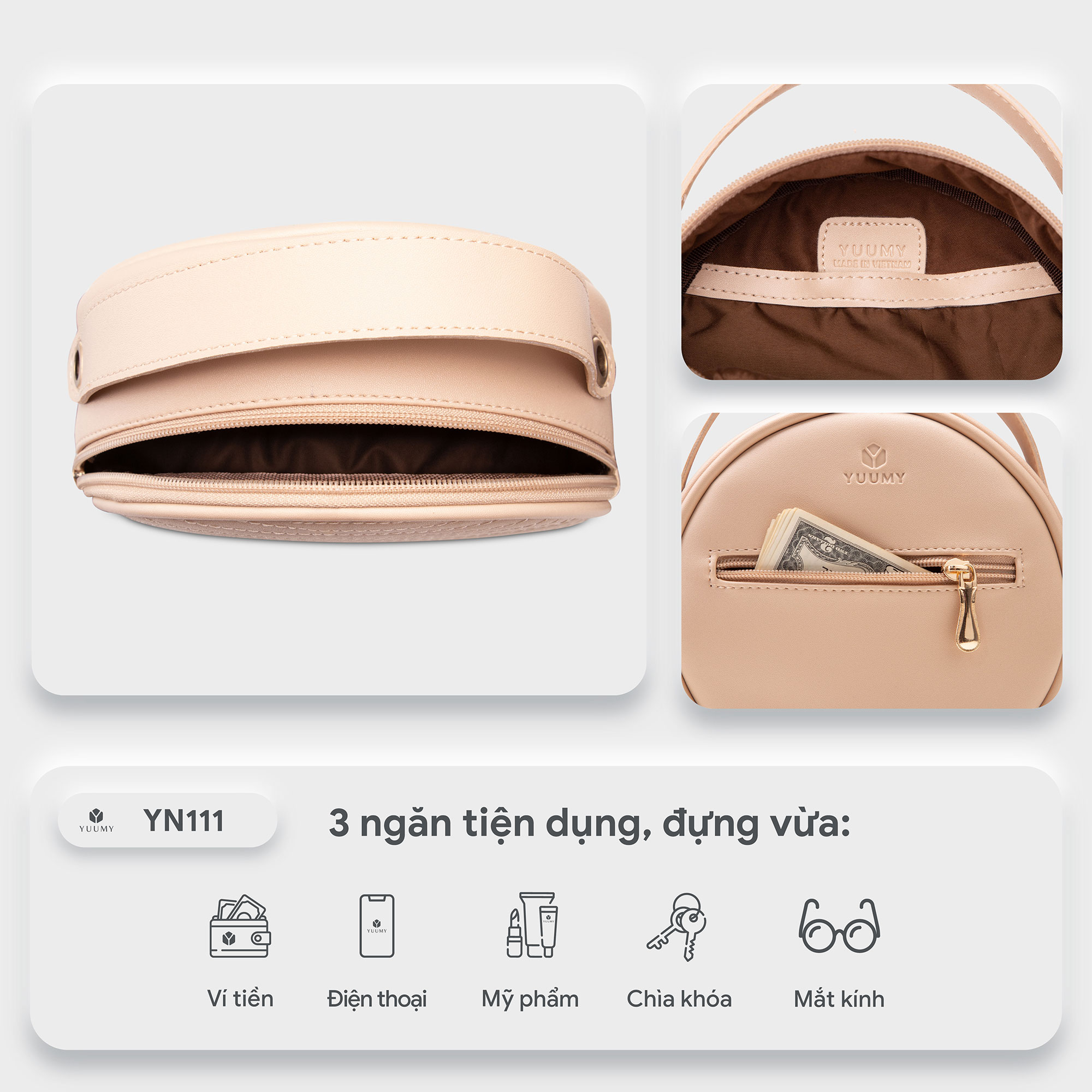 Túi đeo chéo da nữ YUUMY YN111