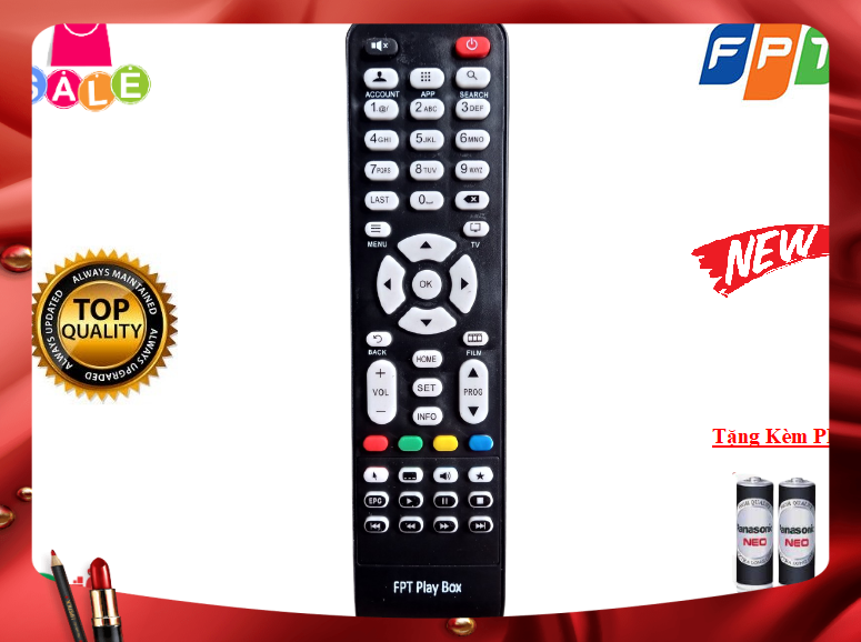 Remote Điều khiển từ xa đầu thu FPT Play Box 2017- Hàng chính hãng,mới 100%-Tặng PIN