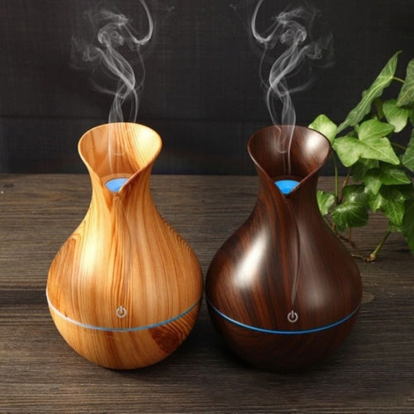 Máy phun sương tinh dầu- Máy xông tinh dầu vân gỗ Aroma cổ cao