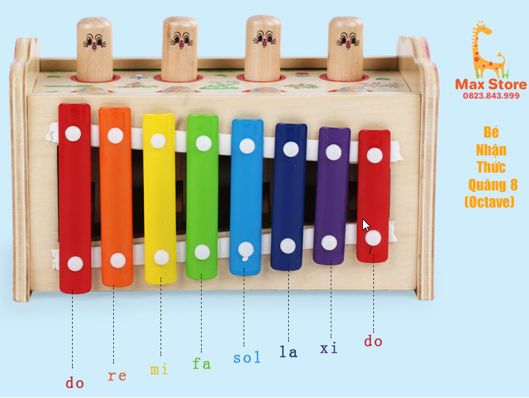 Đồ chơi Đập Chuột 8 Con Kèm Đàn 8 Thanh Xylophone