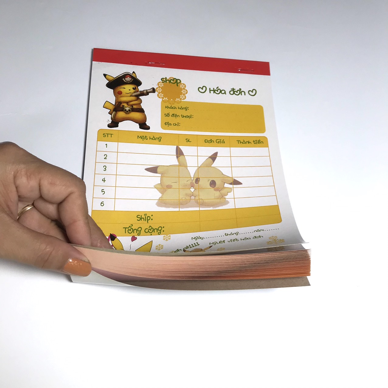 HOÁ ĐƠN 2 LIÊN HÌNH 60 tờ (Hình ngẫu nhiên)