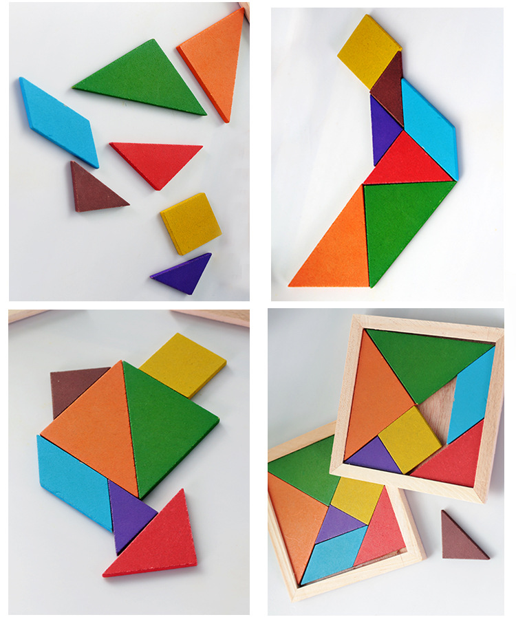 [HCM]Đồ Chơi Gỗ - Xếp Hình Trí Uẩn Tangram 7 mảnh
