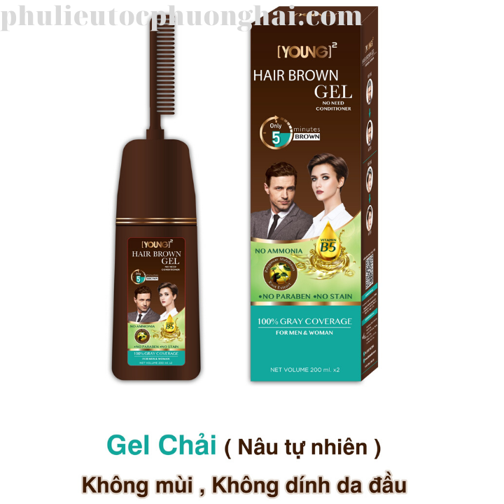 Lược chải tóc phủ bạc thông minh màu nâu