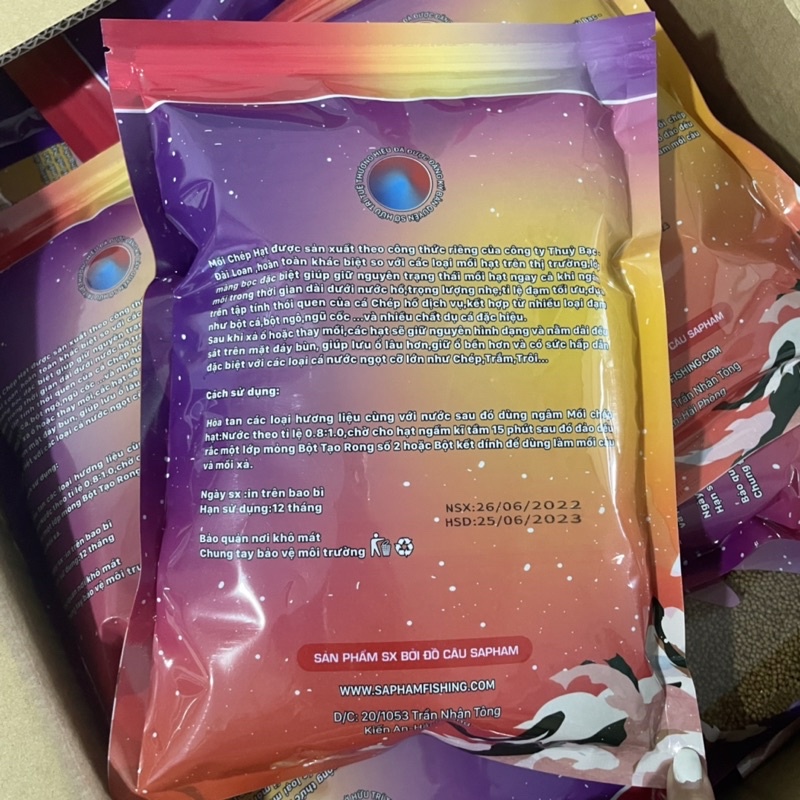 Mồi câu chép hạt sapham 500g