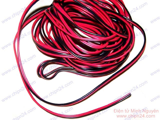 [2 mét] (MT) Dây điện ĐÔI Đỏ Đen AWG24
