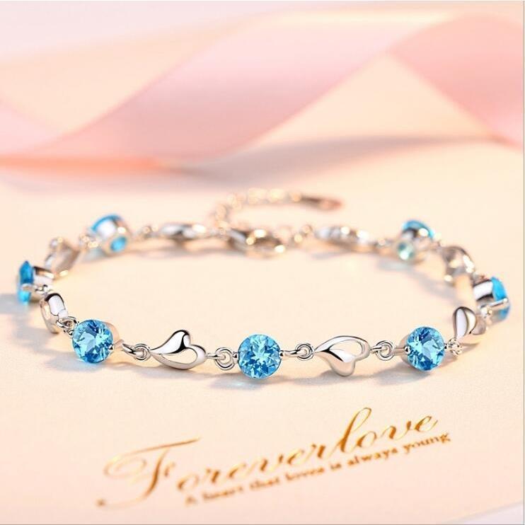 [HCM]Lắc Tay nữ Bạc Ý S925 Đính Đá Zircon Nữ Tính Quí Phái LTZIRCONXANH