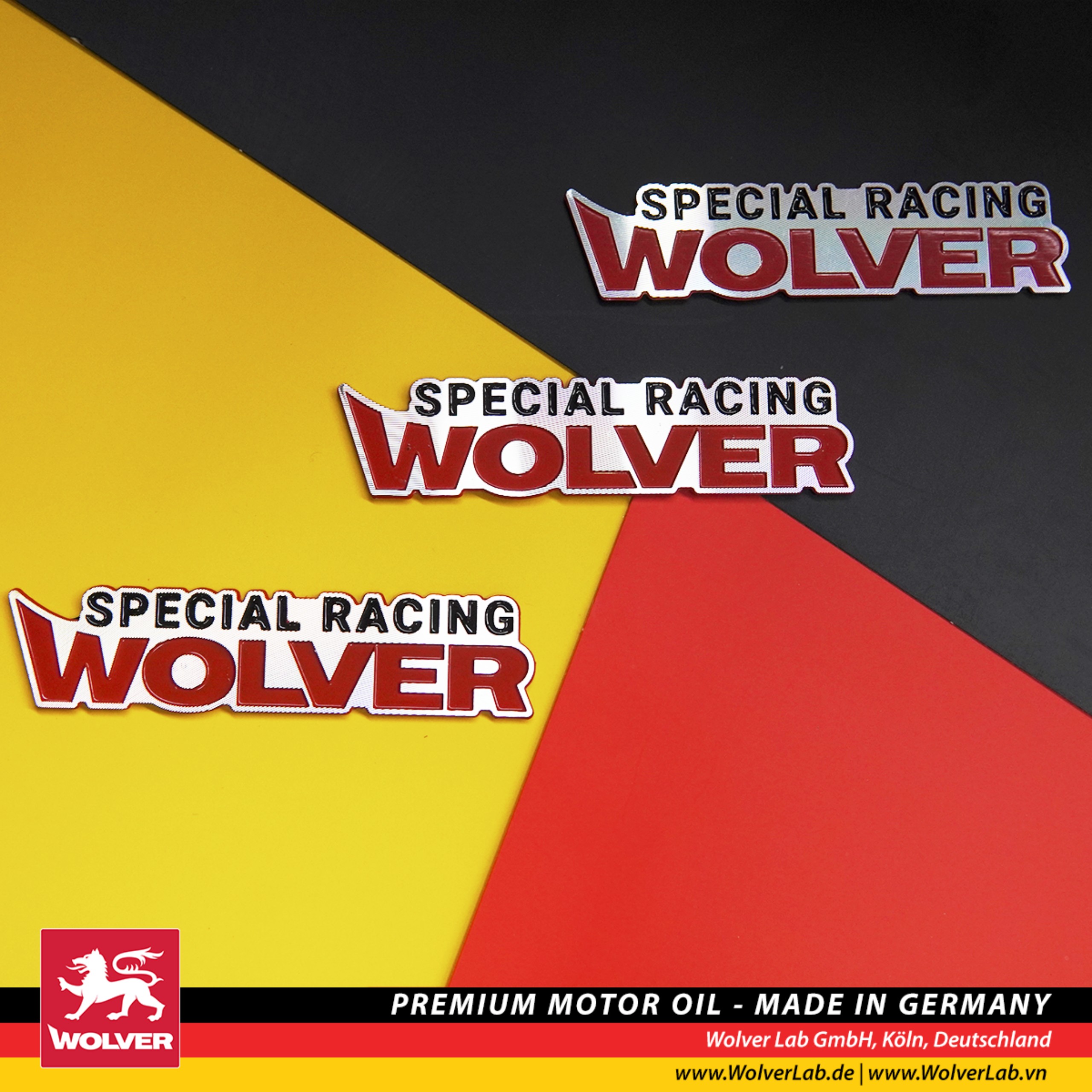 [HẺM NHỚT] Tem nhôm xước CNC Wolver Special Racing dán xe