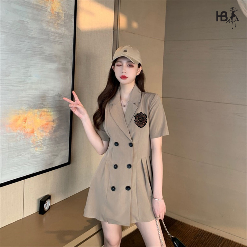 Đầm vest nữ xếp ly HB phong cách Hàn Quốc D048