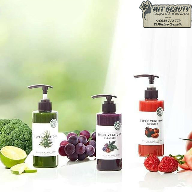 [HCM][HÀNG CÓ TEM] Sữa rửa mặt rau củ tạo bọt thải độc Super Vegitoks Cleanser 300ml vegitok