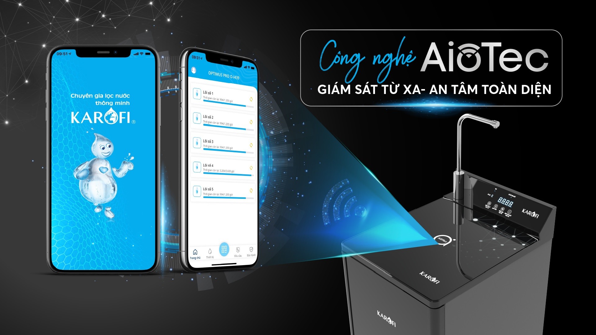Máy lọc nước nóng lạnh Karofi KAD-D88