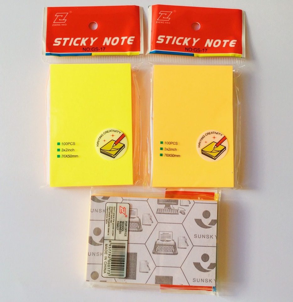 [HCM]Giấy ghi chú STICKY NOTE dạ quang giá rẻ - Combo 2 cùng size