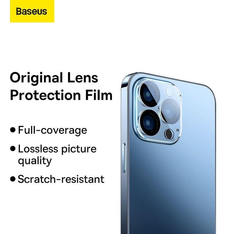 Miếng dán kính cường lực bảo vệ camera cho iPhone 14 Pro / 14 Pro Max hiệu Baseus Full-coverage Lens mang lại khả năng quay video 8K - Phân phối bởi Hotphukien