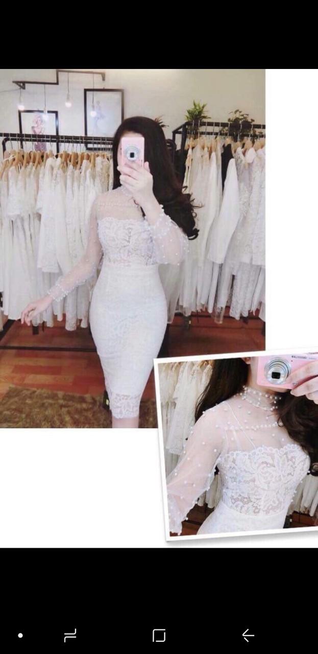 [HCM]Đầm Ôm Đính Ngọc Trai Sang Trọng