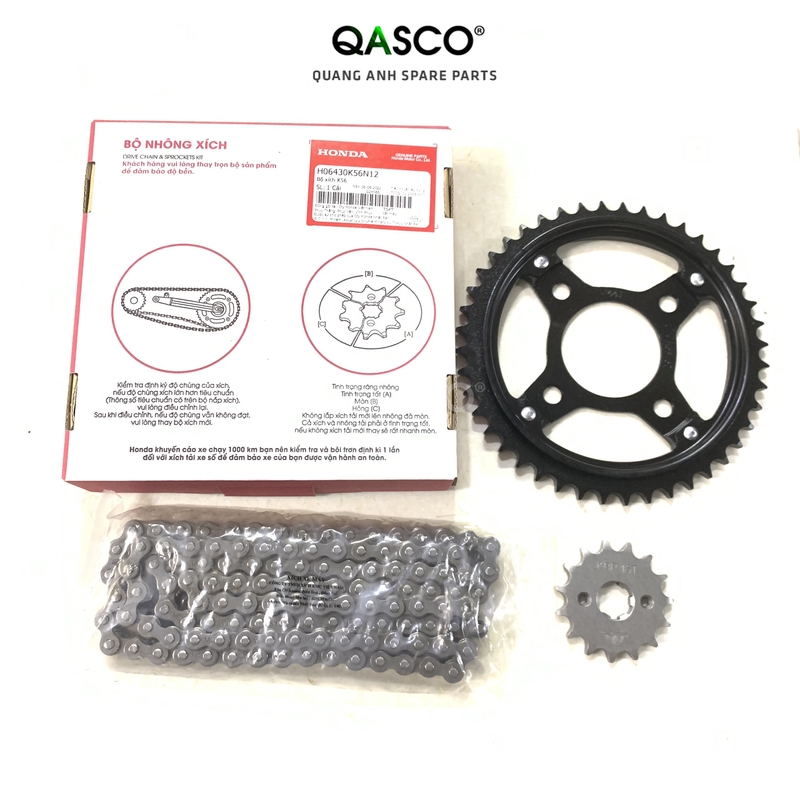 Bộ nhông xích mã k56 honda winner 150 / winner x _7a 2g
