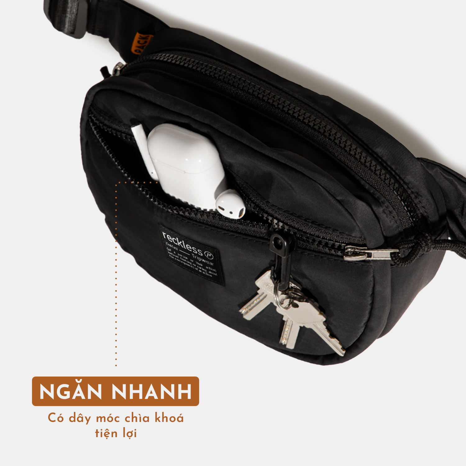 Túi Đeo Chéo Reckless Benji (Vải Polyester/Nylon chống thấm)