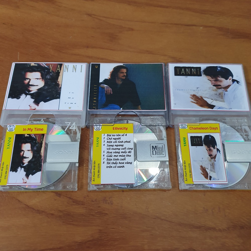 Bộ 3 đĩa md mini disc quốc tế yanni tuyển chọn - đĩa md mini disc