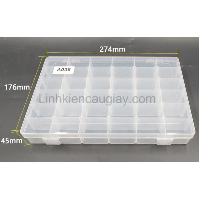 Hộp nhựa 10 ngăn, 15 ngăn, 24 ngăn, 36 ngăn đựng linh kiện tử