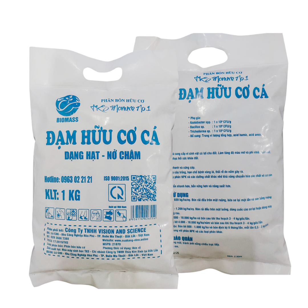 Phân hữu cơ vi sinh Đạm cá: Dạng viên 1 kg