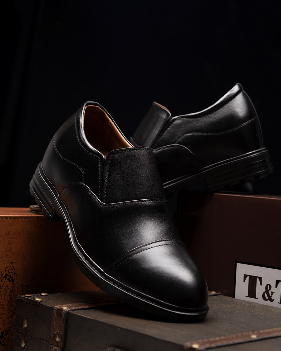 [ 8CM ] Giày Độn Nam T&TRA T76 Đen