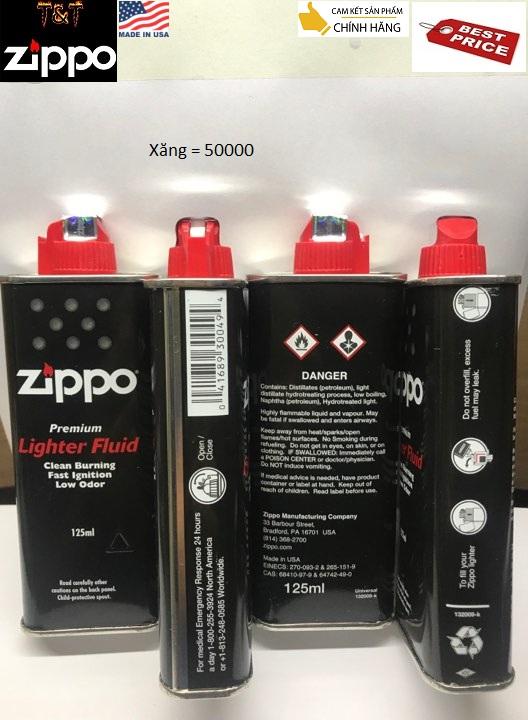 Combo phụ kiện Zippo (Fluid + wick +flint)