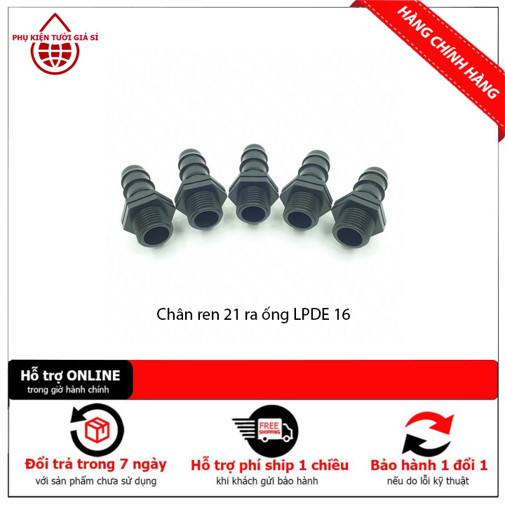 Nối ren ngoài LDPE 16,20 - Đầu nối ren ngoài ra ống LDPE 16 hoặc 20 - Tháo lắp dễ dàng - Bảo hành 12 tháng