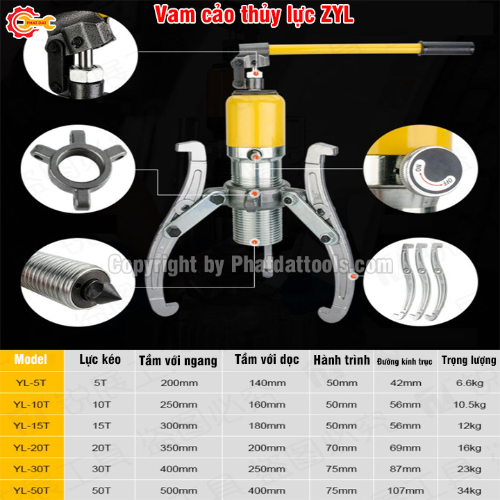 Vam cảo thủy lực 5 tấn ZYL5