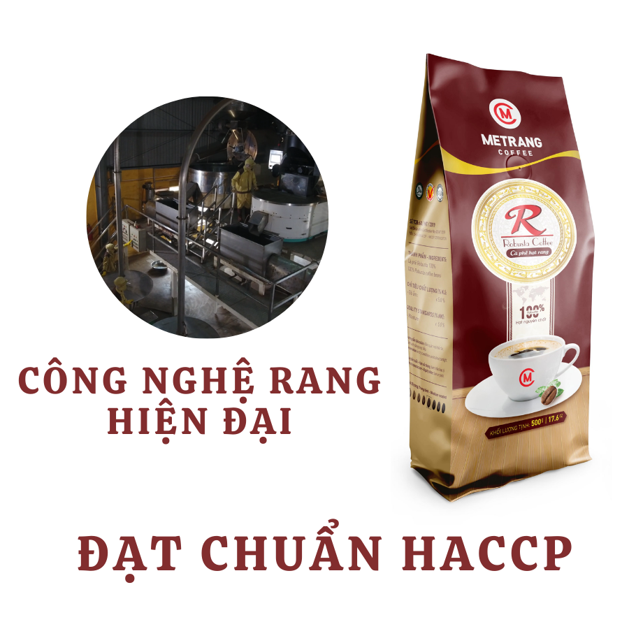 Cà Phê Robusta Mê Trang - túi hạt 500g - cà phê nguyên chất - pha phin