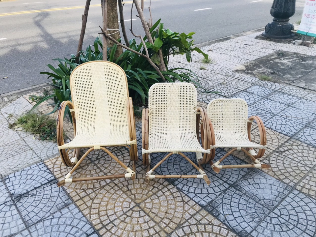 Ghế mây bập bênh trẻ em trọng tải 40 kg dành cho bé từ 2 đến 6 tuổi, quà sinh nhật cho bé, trang trí stuido siêu xinh xắn phong cách vintage boho