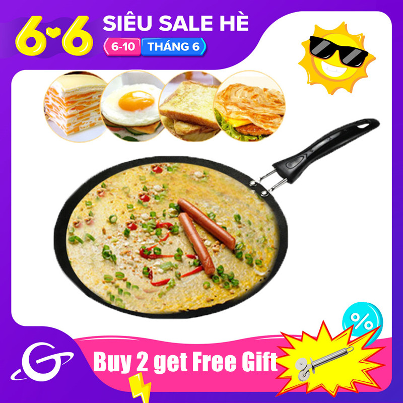【In Stock+100% Original】30cm Nonstick Pan Kitchen Griddle Pan Grill Cast Iron Omelet Crepe Round Cookware