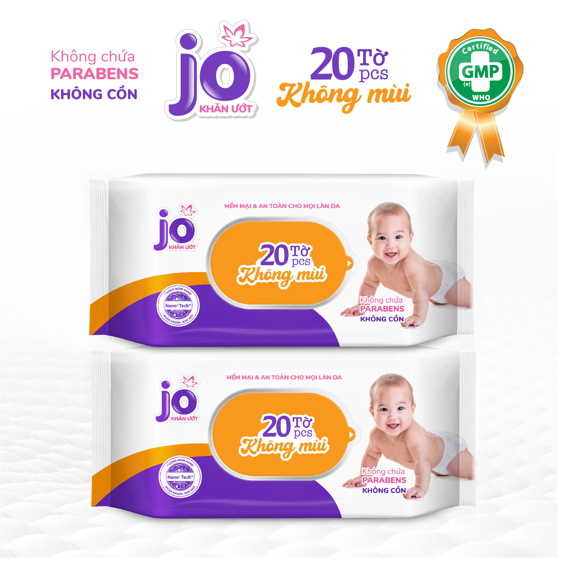 Combo 4 gói khăn ướt JO cao cấp M10/M20/M80/M100