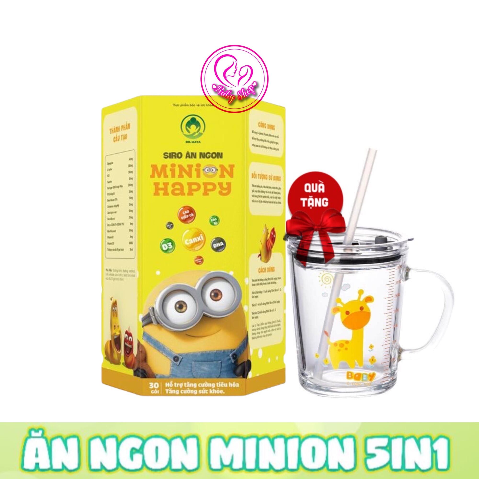 [ HOÀN TIỀN 10% ][Tặng ly] Siro ăn ngon Minion Happy - Bé ăn khoẻ, tăng cân, thông minh, hết bón