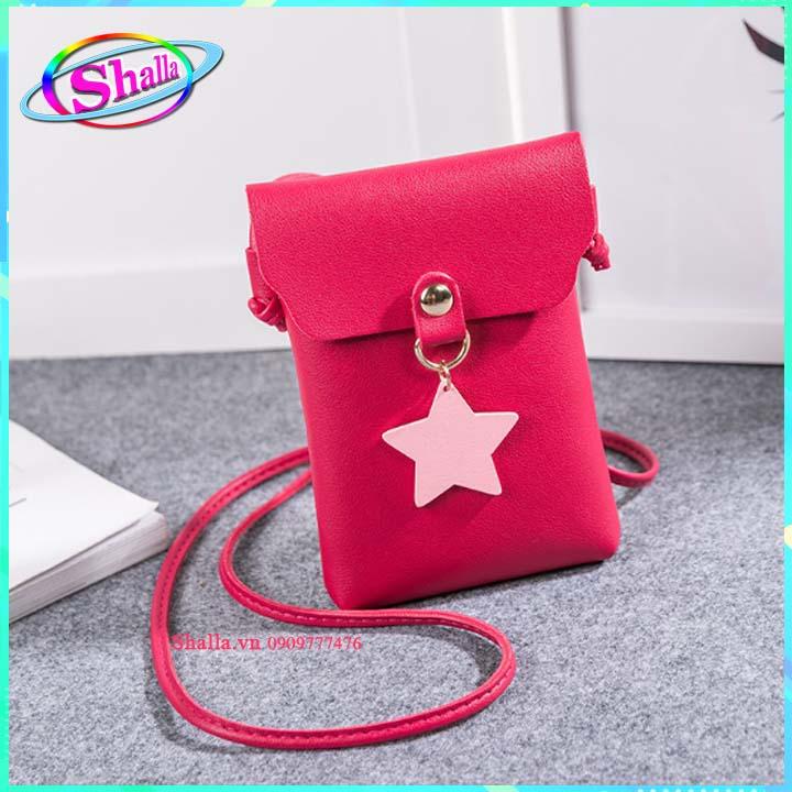 Ví nữ mini đựng điện thoại đeo chéo thời trang dọc nắp hình ngôi sao SBC Shalla