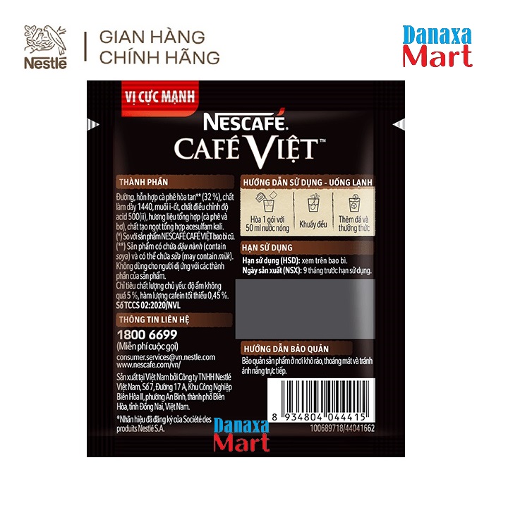 Combo 3 Bịch Cà phê hòa tan NESCAFÉ Café Việt Cà phê đen đá (Bịch 35 gói x 16g)