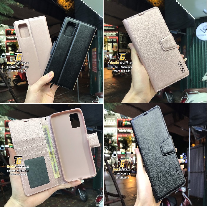 Bao da dạng ví Samsung Galaxy A03S hiệu Hanman có quai cài