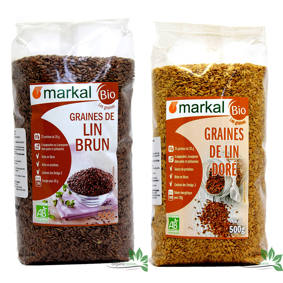Flax seed yellow and brown organic MARKAL 500g