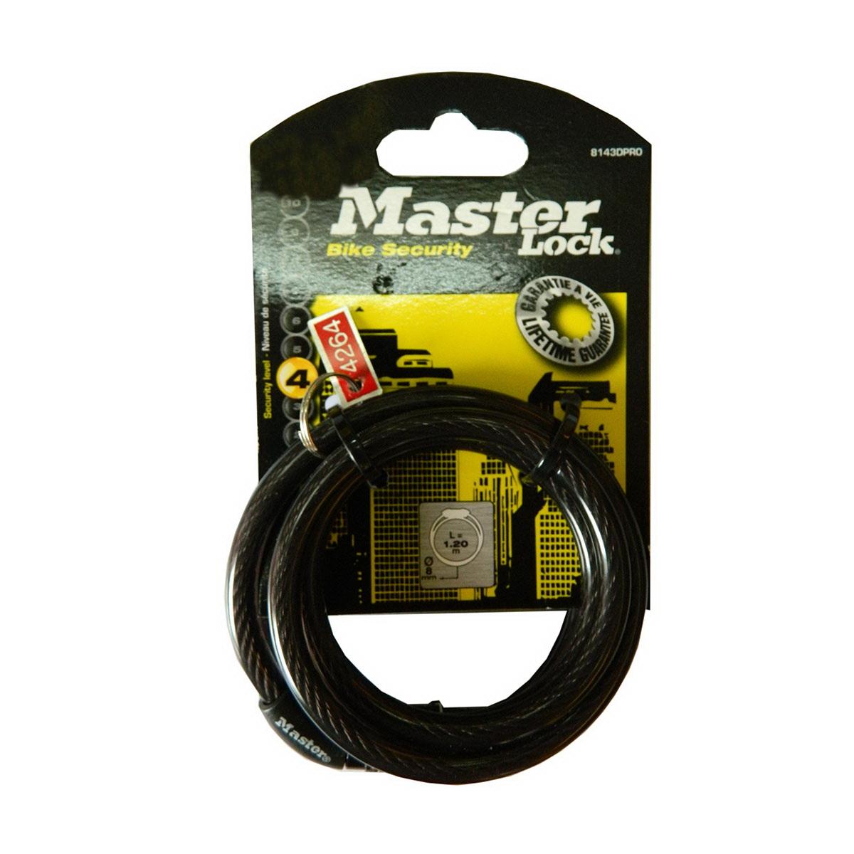 Khóa xe đạp 4 số cố định Master Lock 8143 EURD PRO dây cáp dài 1.2m x 8mm - MSOFT