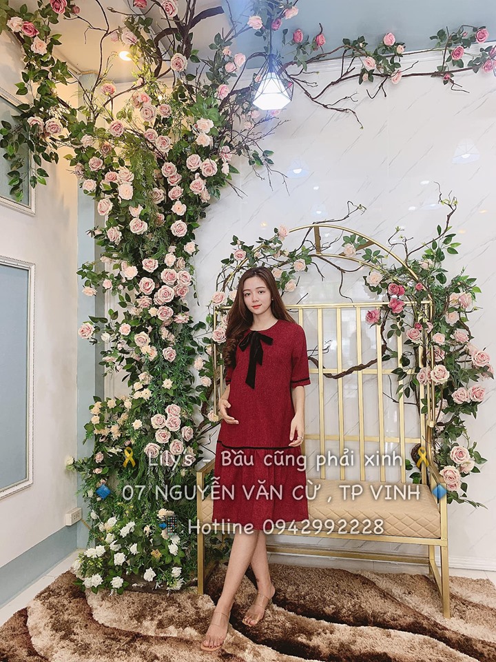 Váy bầu dạ thiết kế siêu phẩm noel giáng sinh