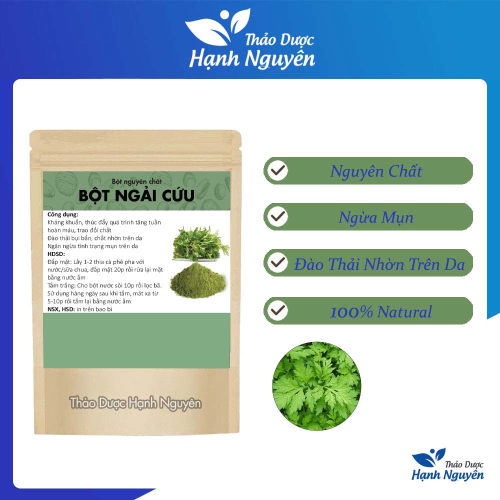 Bột ngải cứu nguyên chất 100g - Thảo Dược Hạnh Nguyên